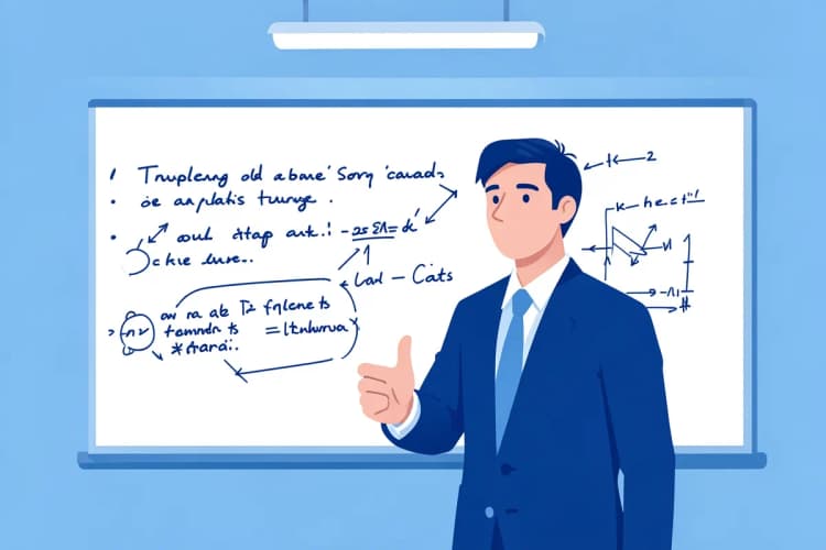 Advogado escrevendo em um quadro branco com estratégias de marketing.