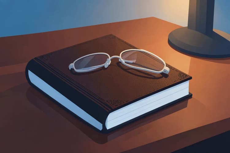 Advogado lendo código de ética em livro fechado.