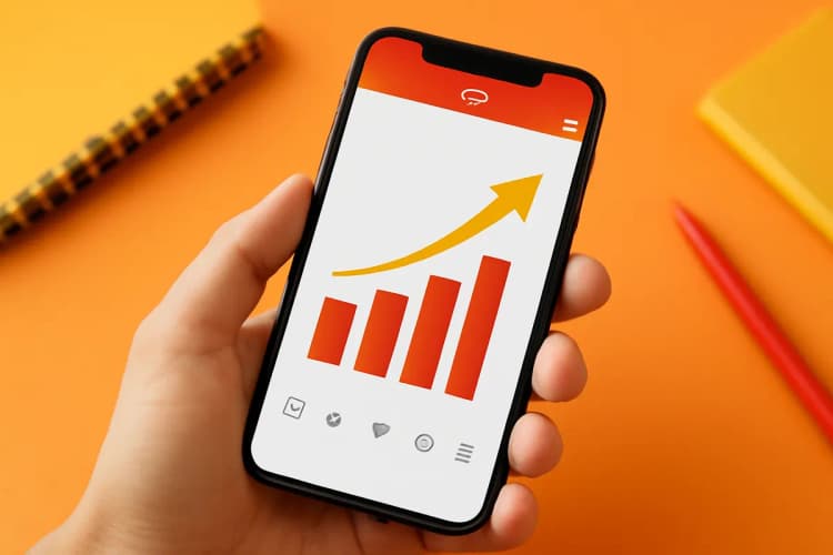 O que é tráfego pago no Instagram: gráfico de crescimento de anúncios.
