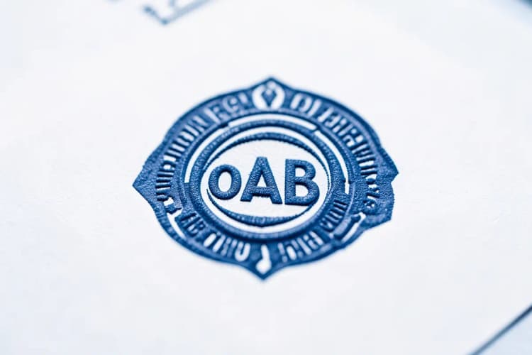 Selo da OAB em um documento oficial