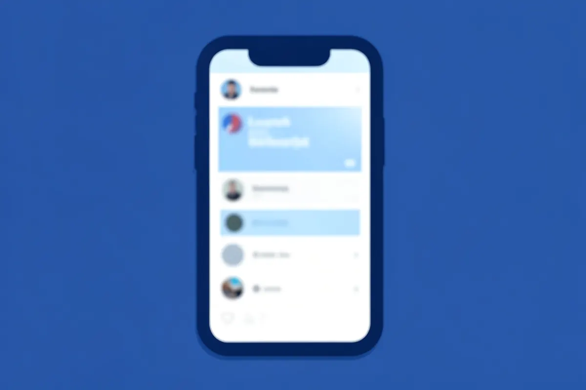 Close-up de um celular exibindo o feed do Instagram com posts sobre direito.