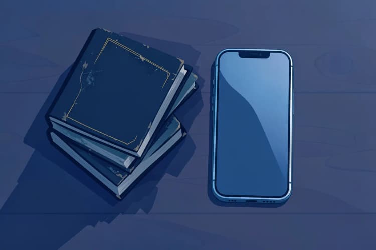 Livros de direito e um celular sobre uma mesa.