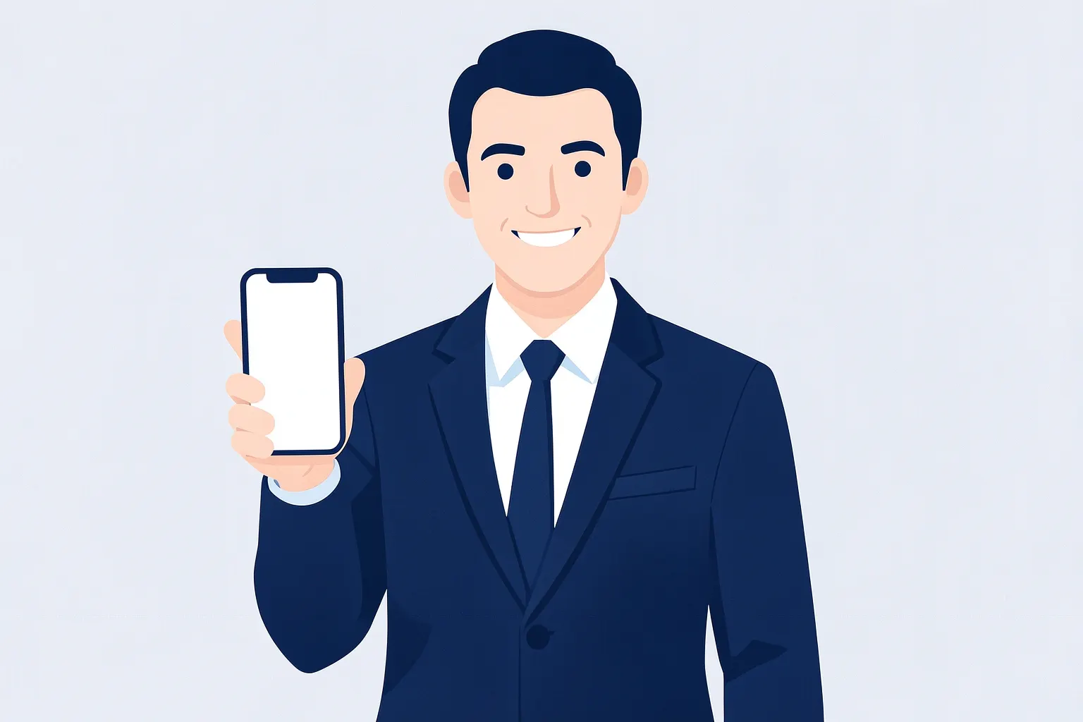 Advogado sorrindo para a câmera, segurando um celular com o logo do Instagram na tela.