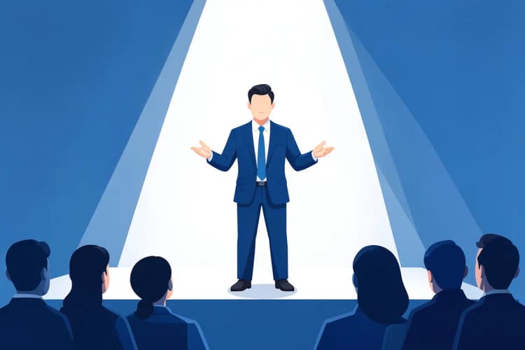 Advogado em uma palestra para um grupo de pessoas