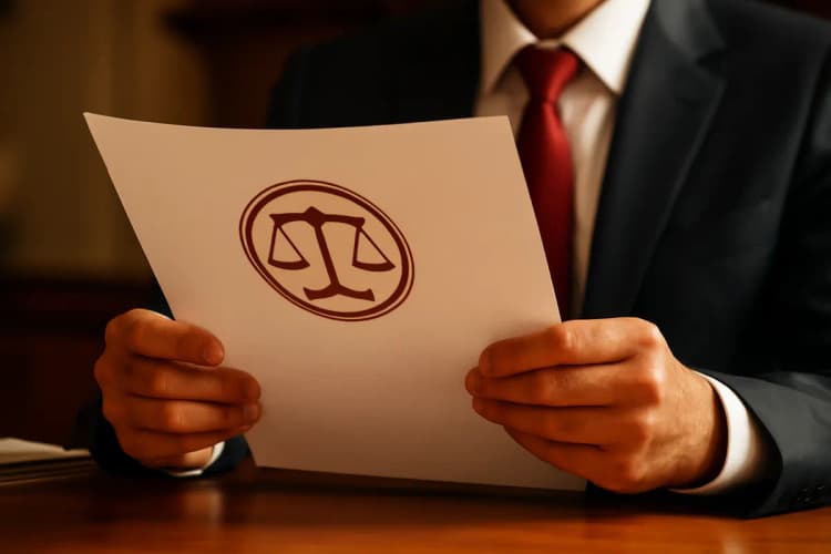 Advogado lendo regulamentação da OAB sobre marketing digital em documento físico