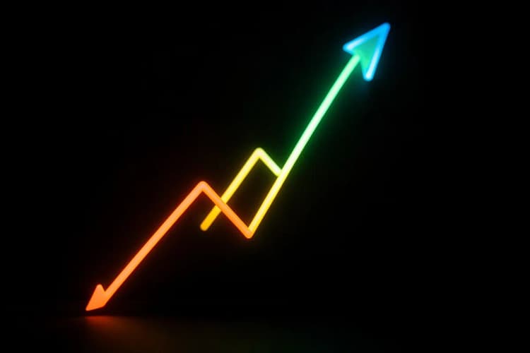 Símbolo de gráfico de crescimento subindo com a keyword quanto custa tráfego pago no instagram