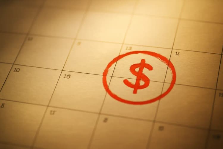 Quanto custa o tráfego pago em 2026? Calendário com data marcada e cifrão.