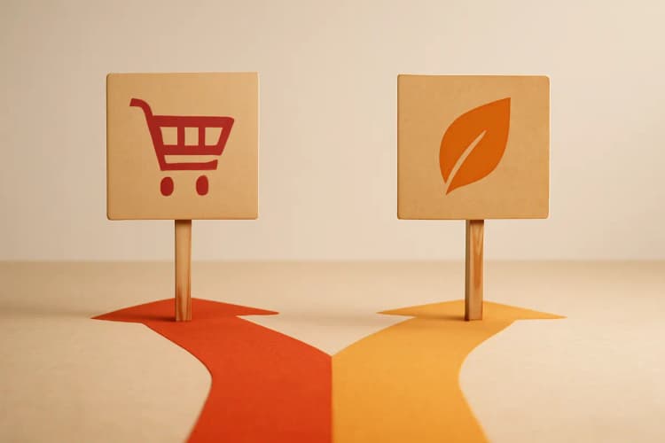 Comparação visual entre tráfego pago e orgânico com ícones representando anúncios e crescimento natural